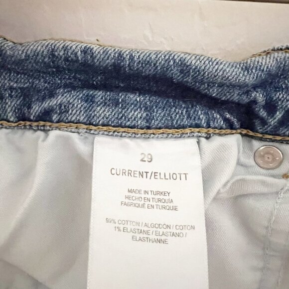 Current/Elliott Denim Sunny Distressed The Original Boyfriend Jeans Blue Size 29 - Picture 7 of 10